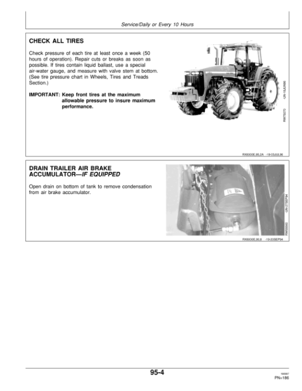 John Deere 8100, 8200, 8300 & 8400 Tractors European Edition (010001-024000) Operator’s Manual (OMAR116936) Workshop Guide