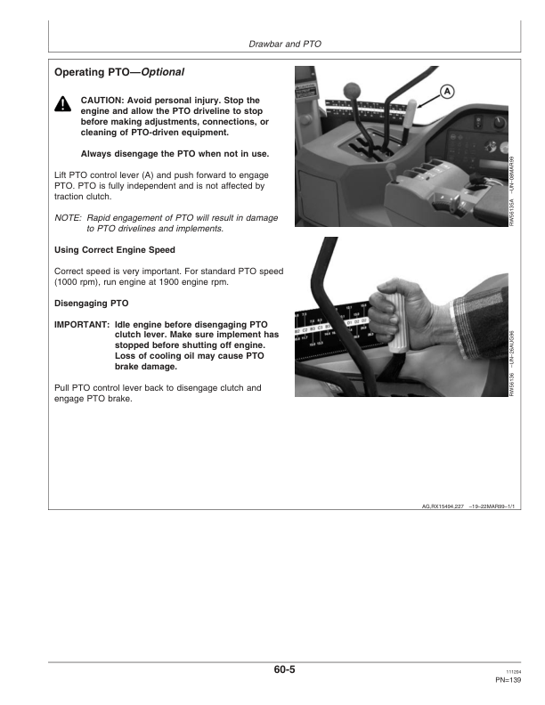 John Deere 9100, 9200, 9300, 9400 Tractors (-030000) Operator’s Manual (OMAR165770) Workshop Guide