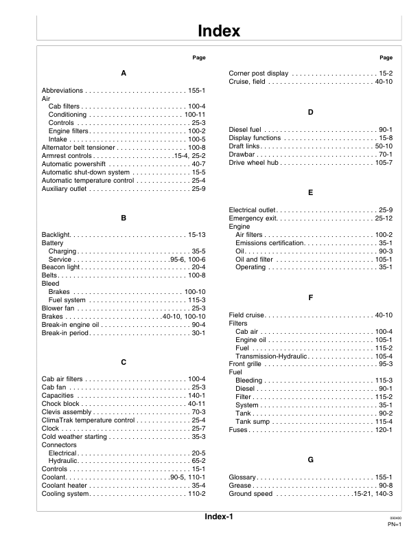 John Deere 8110T, 8210T, 8310T, 8410T Tractors Operator’s Manual (OMAR178344) Workshop Guide