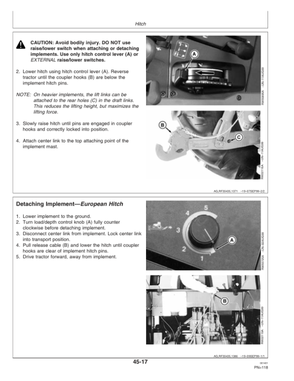 John Deere 7610, 7710, 7810 Tractors Operator’s Manual (OMAR189665) Workshop Guide