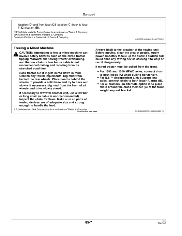 John Deere 8225R, 8245R, 8270R, 8295R, 8320R & 8345R Tractors Export Edition (000000-090000) Operator’s Manual (OMAR276055) Workshop Guide