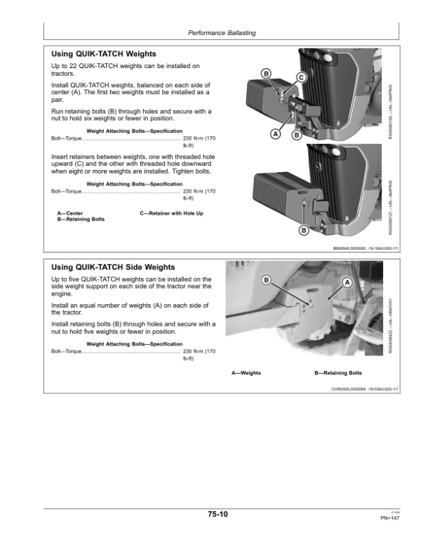 John Deere 8230T, 8330T, 8430T Tractors (905000-) Operator’s Manual (OMAR287622) Workshop Guide
