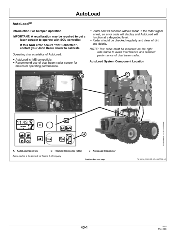 John Deere 9430, 9530, 9630 Scraper Tractors (013000-) Operator’s Manual (OMAR309191) Workshop Guide