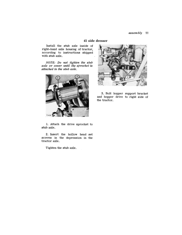 John Deere 41, 41A, 41B Side Dressers Operator’s Manual (OMB25015B) Workshop Guide