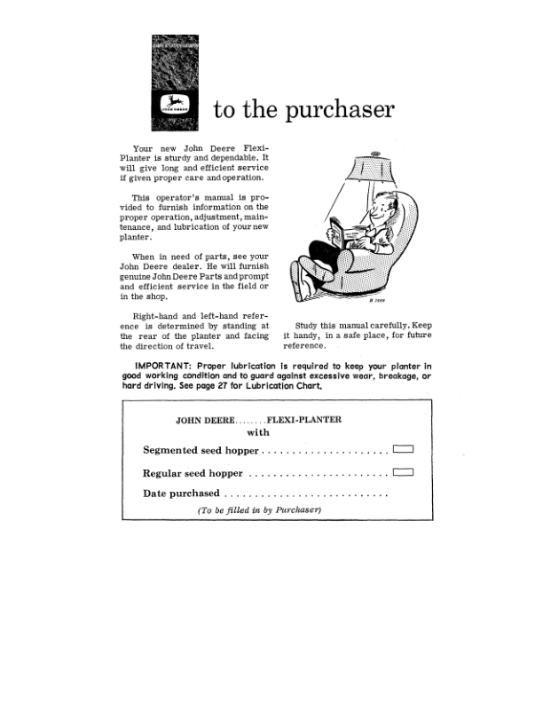 John Deere 70 Flexi-Planter Operator’s Manual (OMB25021) Workshop Guide
