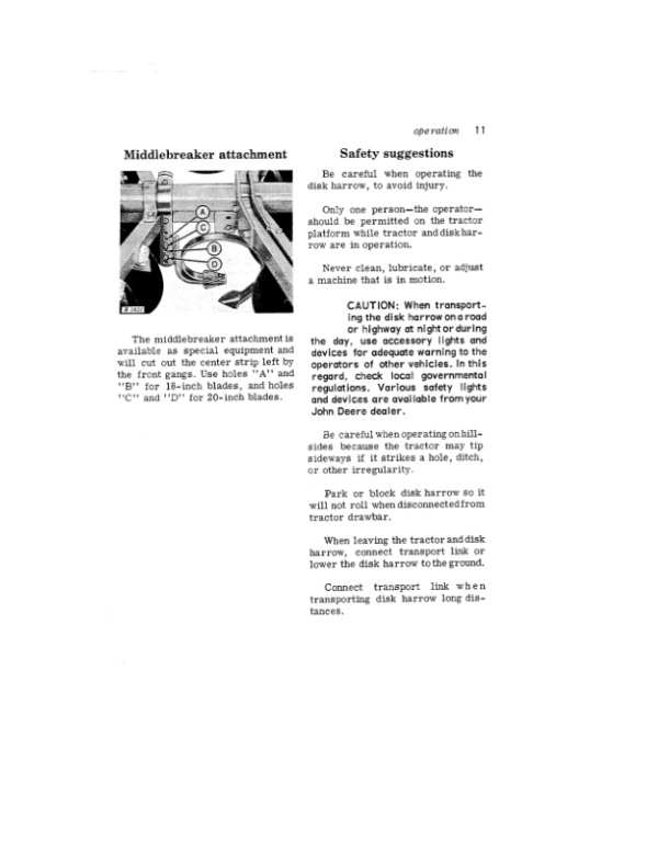John Deere FWA Disk Harrow Operator’s Manual (OMB25286) Workshop Guide