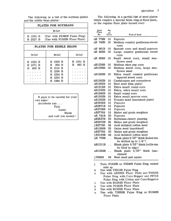 John Deere 493A Cotton & Corn Planter Operator’s Manual (OMB25385) Workshop Guide