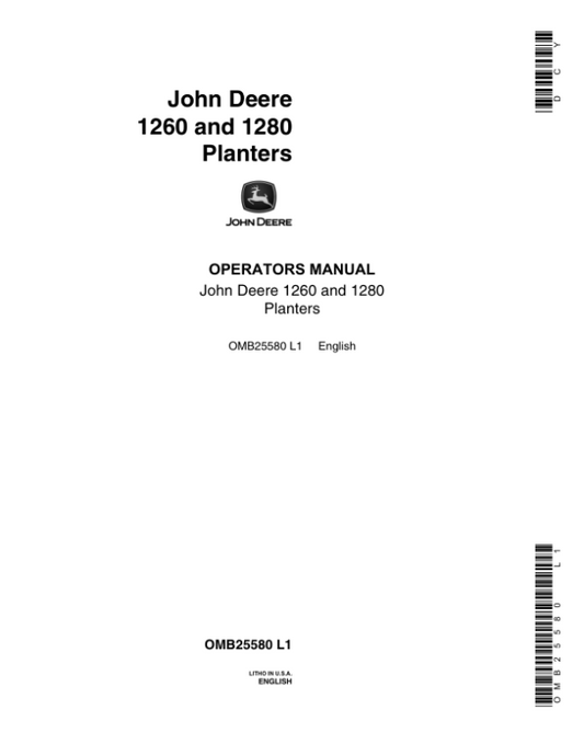 John Deere 1260, 1280 Plateless Planters Operator’s Manual (OMB25580) Workshop Guide