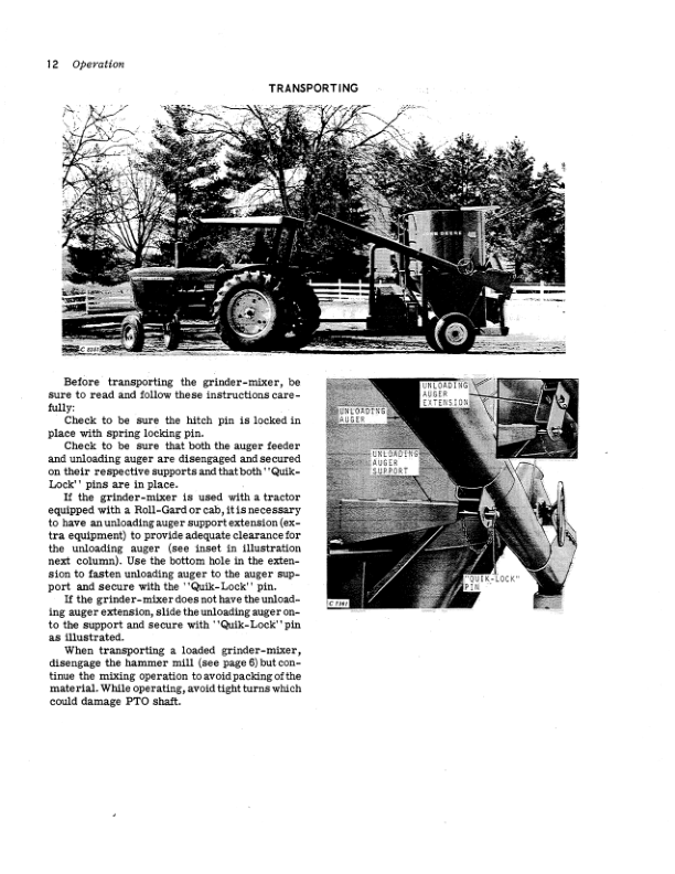 John Deere 400 Grinder-Mixer Operator’s Manual (OMC20012) Workshop Guide