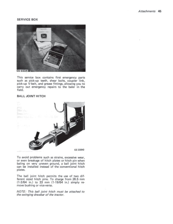 John Deere 332, 336 Balers (European Edition) Operator’s Manual (OMCC16724) Workshop Guide