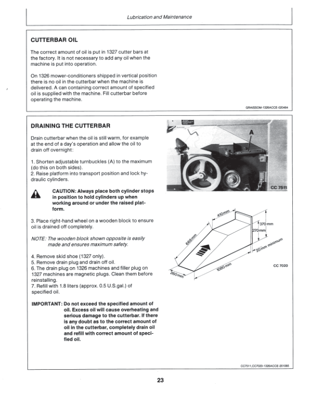John Deere impeller Mower-Conditioners 1326, 1327 Operator’s Manual (OMCC21247) Workshop Guide