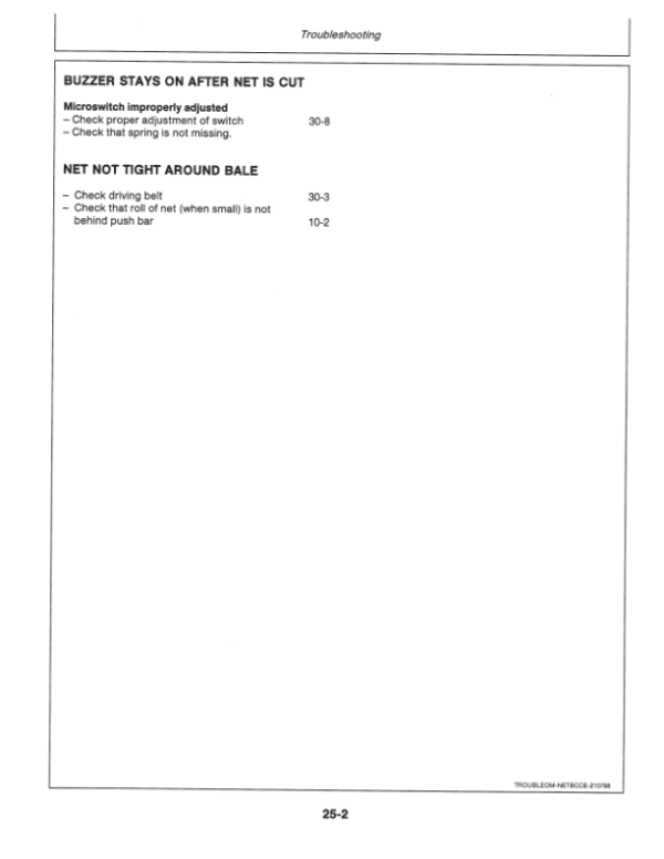 John Deere 545 & 550 Round Balers Net Wrapping Supplement Operator’s Manual (OMCC31441) Workshop Guide