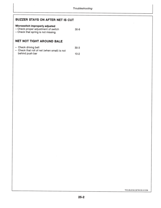 John Deere 545 & 550 Round Balers Net Wrapping Supplement Operator’s Manual (OMCC31441) Workshop Guide