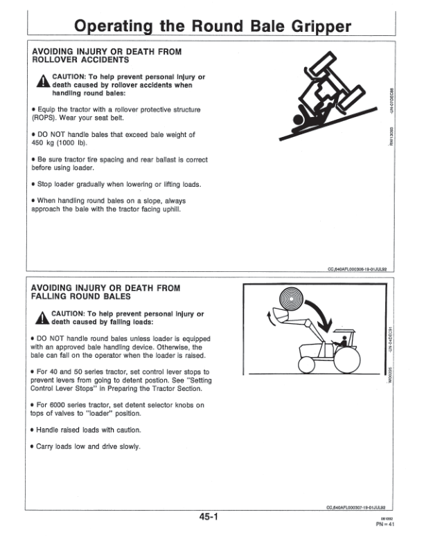 John Deere 640A Loader Operator’s Manual (OMCC36945) Workshop Guide