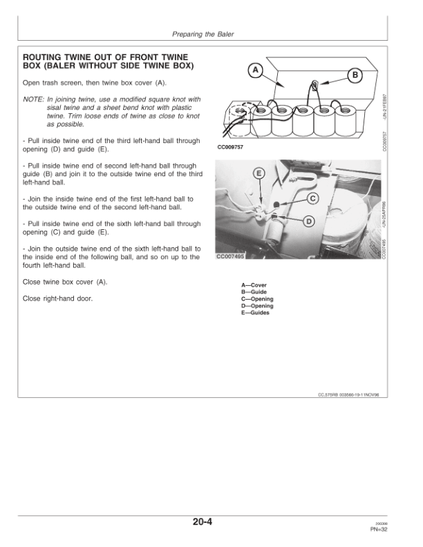John Deere 575 Round Balers Operator’s Manual (OMCC40847) Workshop Guide