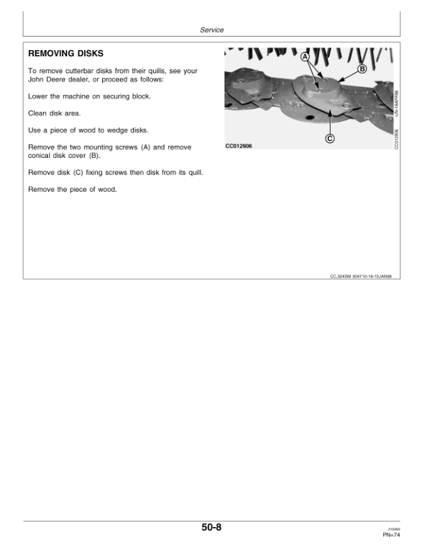 John Deere 324 & 328 Mower Conditioners (Side Mounted) Operator’s Manual (OMCC49842) Workshop Guide
