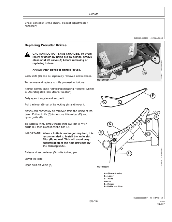John Deere 572, 582 & 592 Round Balers Operator’s Manual (OMCC58667) Workshop Guide