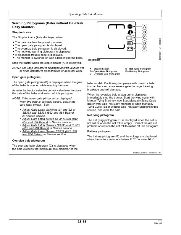 John Deere 842, 852, 854, 862 & 864 Round Balers European Edition Operator’s Manual (OMCC59839) Workshop Guide