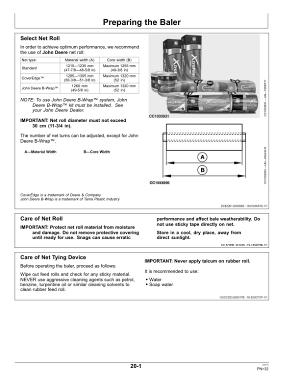 John Deere 960 & 990 Round Balers Operator’s Manual (OMCC59865) Workshop Guide