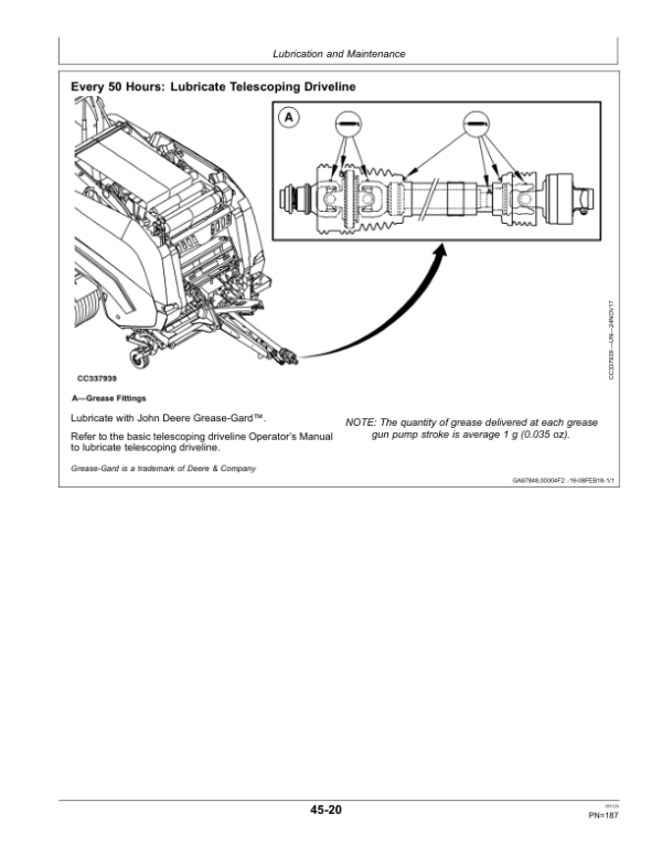 John Deere C451R, C461R Wrapping Balers Operator’s Manual (OMCC60922) Workshop Guide