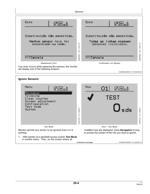 John Deere MPA2500 Planting Monitors Operator’s Manual (OMCQ100106) Workshop Guide