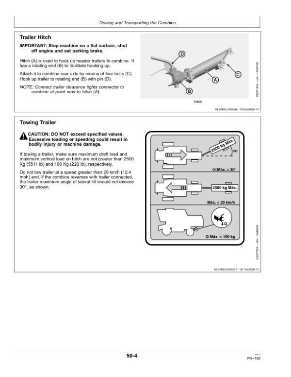 John Deere W330 Combine Commonwealth of Independent States Operator’s Manual (OMCQ100122) Workshop Guide