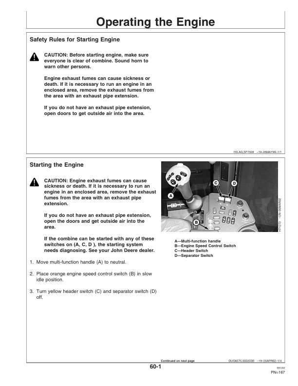 John Deere 9650 STS, 9750 STS Brazilian Combines Operator’s Manual (OMCQ48596) Workshop Guide