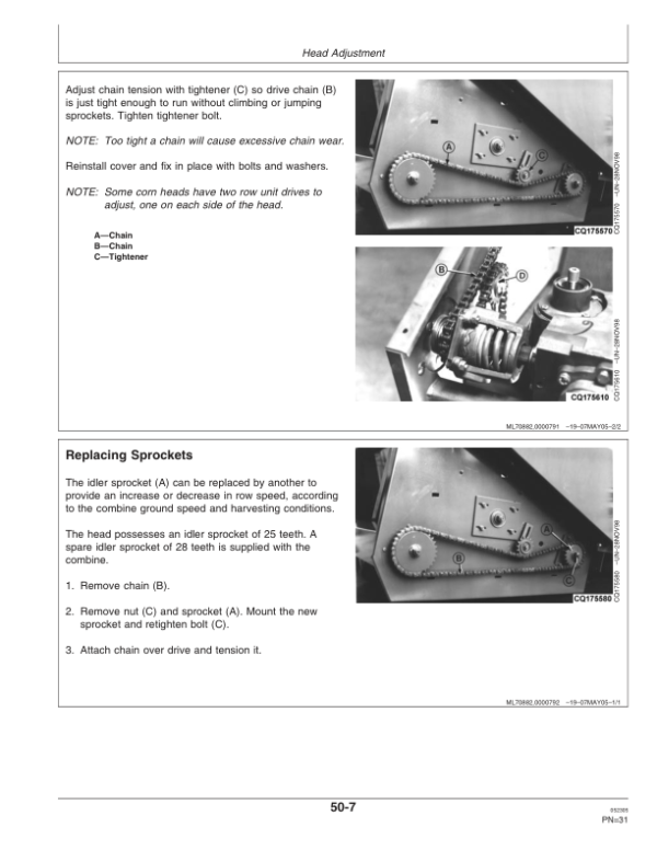 John Deere 670, 870 Corn Head Operator’s Manual (OMCQ64650) Workshop Guide