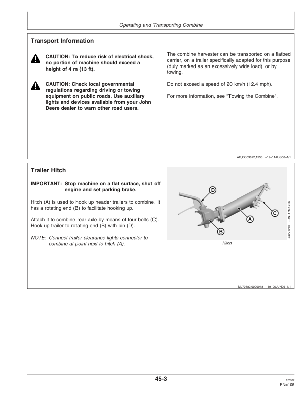 John Deere 1450CWS CIS, 1550CWS CIS Combine Operator’s Manual (OMCQ70816) Workshop Guide