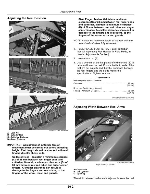 John Deere 600 Series Flexible, Rigid Headers (-140099) Operator’s Manual (OMCQ71580) Workshop Guide