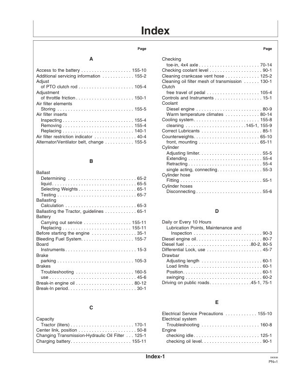 John Deere 5603 Tractor Operator’s Manual (OMCQ72264) Workshop Guide