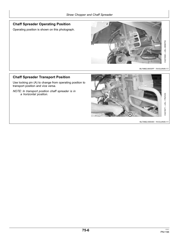 John Deere 1470, 1570 Combine Operator’s Manual (OMCQ76042) Workshop Guide