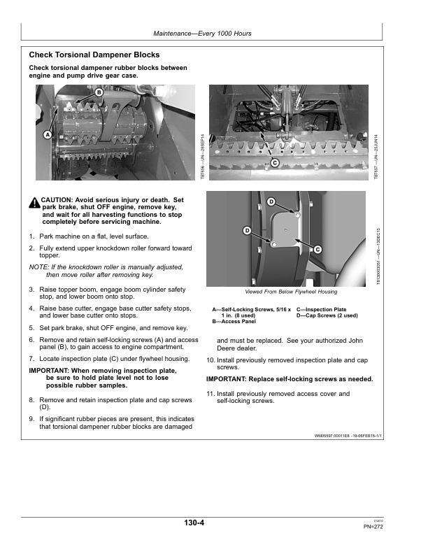 John Deere CH570, CH670 Sugar Cane Harvester North America (150001- ) Operator’s Manual (OMCXT12925) Workshop Guide