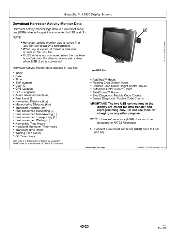 John Deere CH570 & CH670 Sugar Cane Harvesters Operator’s Manual (OMCXT24231) Workshop Guide