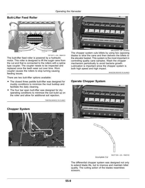 John Deere CH950 (210001-), CH960 Sugar Cane Harvesters (North American) Operator’s Manual (OMCXT33873) Workshop Guide