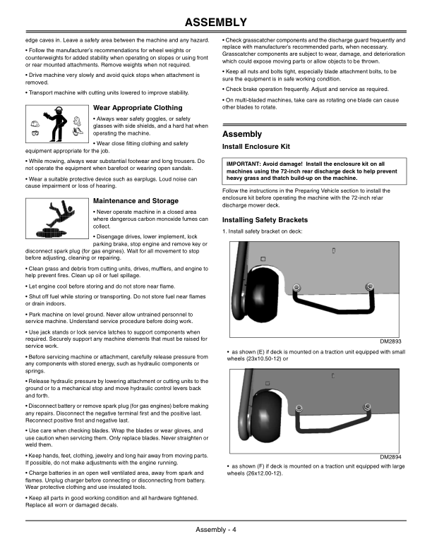 John Deere 1400, 1420 1435, 1445, 1545, 1550, 1565 Rear Discharge Mower Deck for 1400/1500 Series Front Mower 72-Inch (North America) (215001-) Operator’s Manual (OMDMU211820E) Workshop Guide