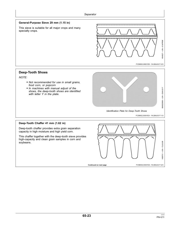 John Deere S430, S440 Combines (Worldwide Edition) Operator’s Manual (OMDQ101849) Workshop Guide
