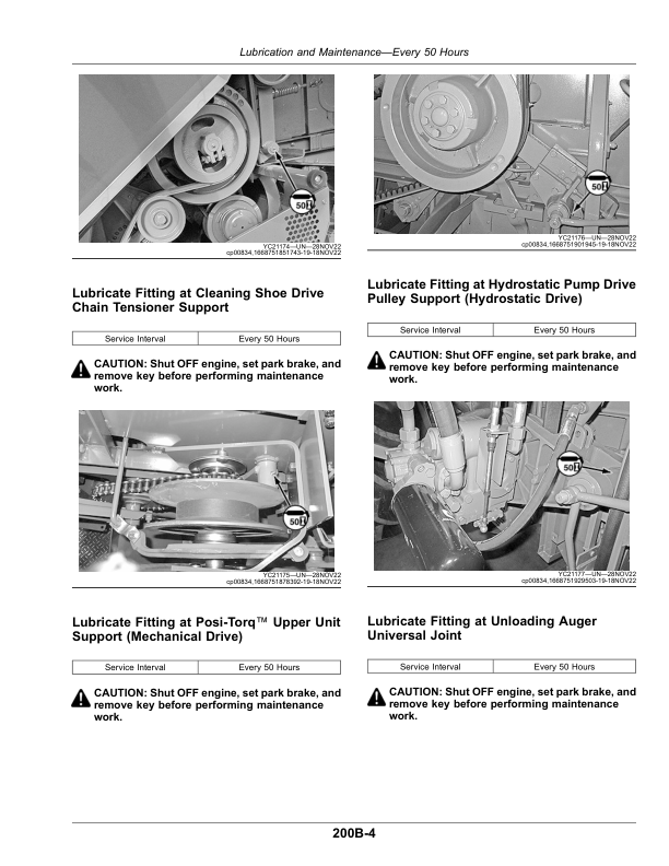 John Deere 4LZ-9 (C120) Full-Feeder Combine 4YL-6 (C120) Corn Combine (020000-) (Export, Asia) Operator’s Manual (OMDX17079) Workshop Guide
