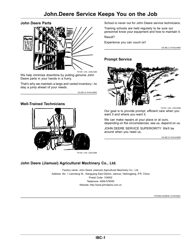 John Deere C230 NR4 Grain Combine/Corn Harvester Operator’s Manual (OMDX23079) Workshop Guide