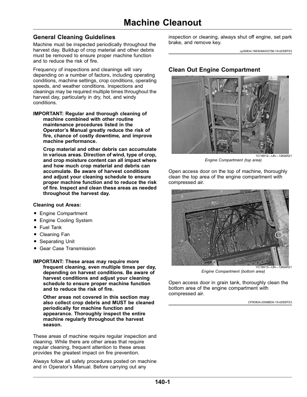 John Deere C2 300 NR4 Grain Combine/Corn Harvester Operator’s Manual (OMDX23905) Workshop Guide