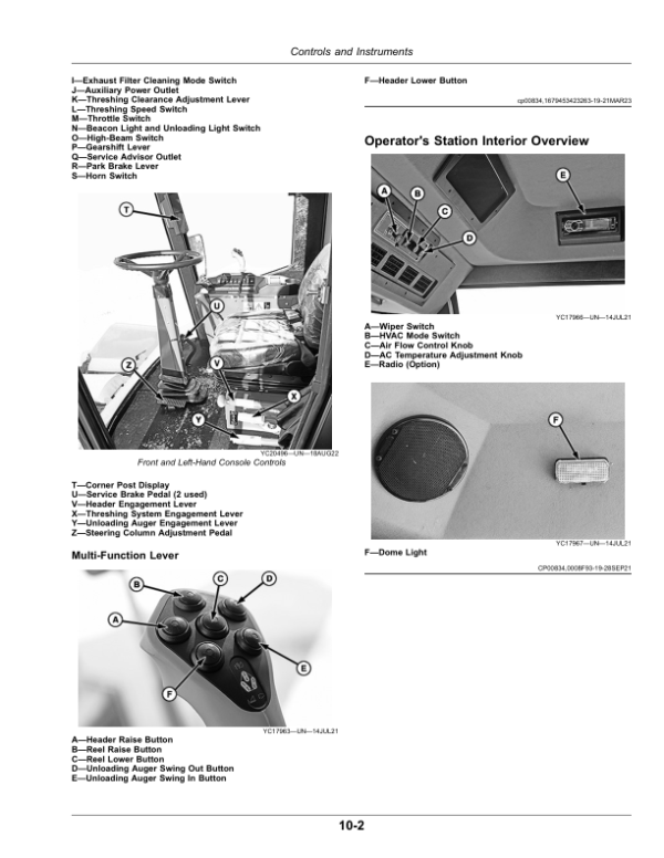 John Deere W2 300 NR4 Grain Combine – 4LZ-7 (W2 300) Grain Combine, 4LZ-8 (W2 300) Grain Combine Operator’s Manual (OMDX23912) Workshop Guide