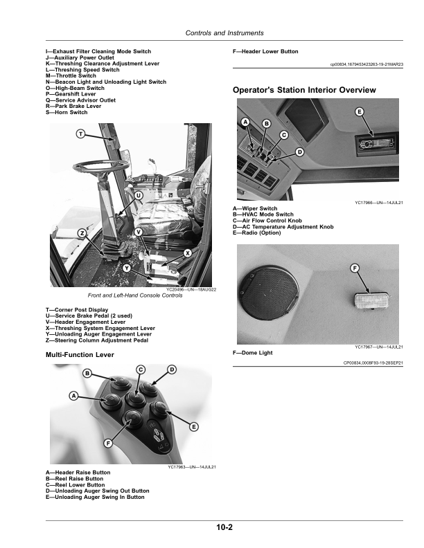 John Deere W2 300 NR4 Grain Combine – 4LZ-7 (W2 300) Grain Combine, 4LZ-8 (W2 300) Grain Combine Operator’s Manual (OMDX23912) Workshop Guide