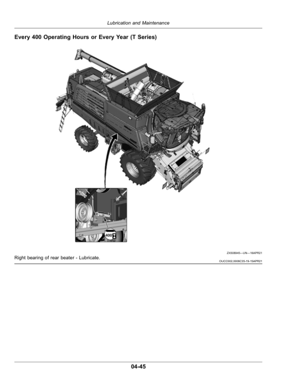 John Deere W540, W550, W650, W660, T550, T560, T660, T670, HillMaster Combines (Europe) Operator’s Manual (OMDXE10203) Workshop Guide