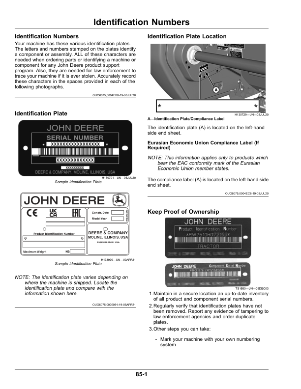 John Deere 725D, 730D, 735D, 740D Draper Platforms (820001-) (North American) Operator’s Manual (OMDXE10268) Workshop Guide