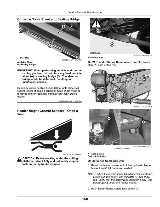 John Deere 722X, 725X, 730X, 735X, 740X Cutting Platforms (065000-) (New-Zealand / Australia) Operator’s Manual (OMDXE11077) Workshop Guide