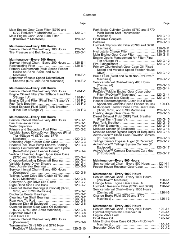John Deere S760, S770, S780, S790 Combines (820001-) (North American) Operator’s Manual (OMDXE11176) Workshop Guide
