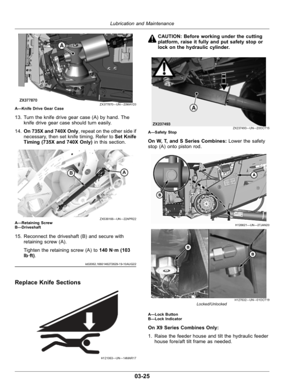 John Deere 722X, 725X, 730X, 735X, 740X Cutting Platforms (New-Zealand/Australian Edition) Operator’s Manual (OMDXE12303) Workshop Guide