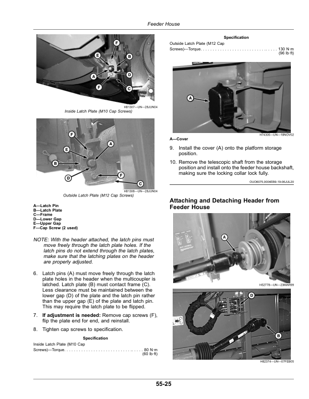 John Deere S760, S770, S780, S785, S790, HillMaster Combines (135000-) (European Edition) Operator’s Manual (OMDXE12474) Workshop Guide