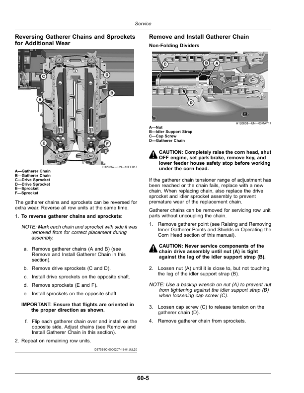 John Deere C12F, C16F, C18F Folding Corn Heads (830001-) (North American) Operator’s Manual (OMDXE13198) Workshop Guide