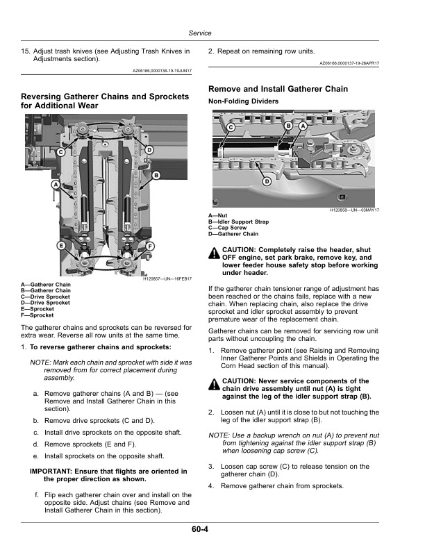 John Deere C8F Folding Corn Head (North American) (830001-) Operator’s Manual (OMDXE13441) Workshop Guide